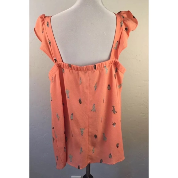 TORRID Cactus Print Ruffle Sleeve Tank Plus Size 1 - Picture 3 of 5